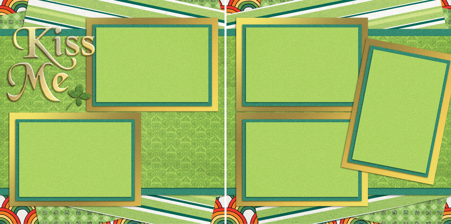 Kiss Me - 402 - EZscrapbooks Scrapbook Layouts St Patrick's Day