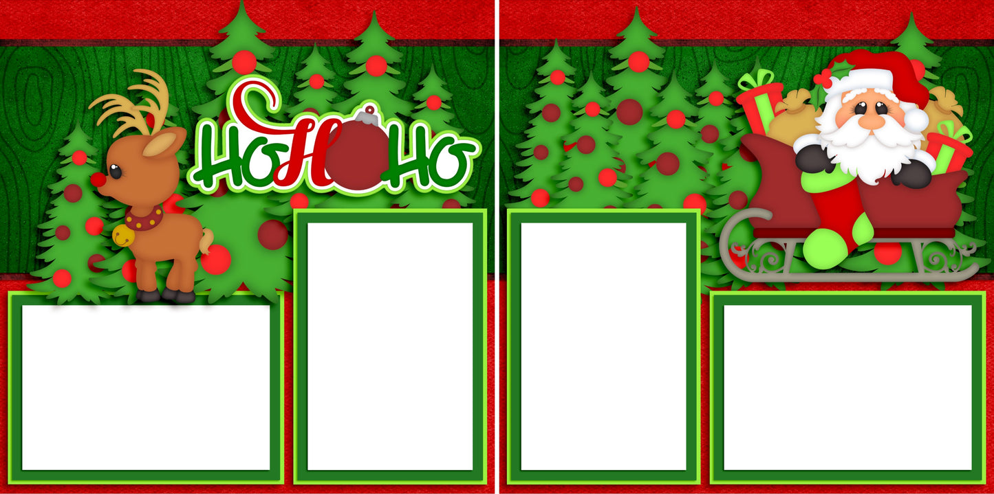Ho Ho Ho - Digital Scrapbook Pages - INSTANT DOWNLOAD - EZscrapbooks Scrapbook Layouts Christmas