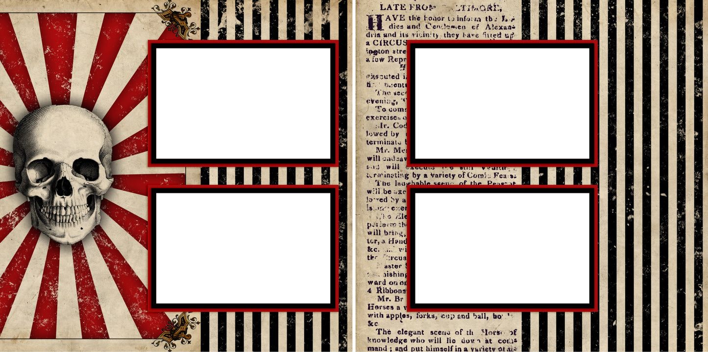 Gothic Circus - Digital Scrapbook Pages - INSTANT DOWNLOAD - EZscrapbooks Scrapbook Layouts Halloween
