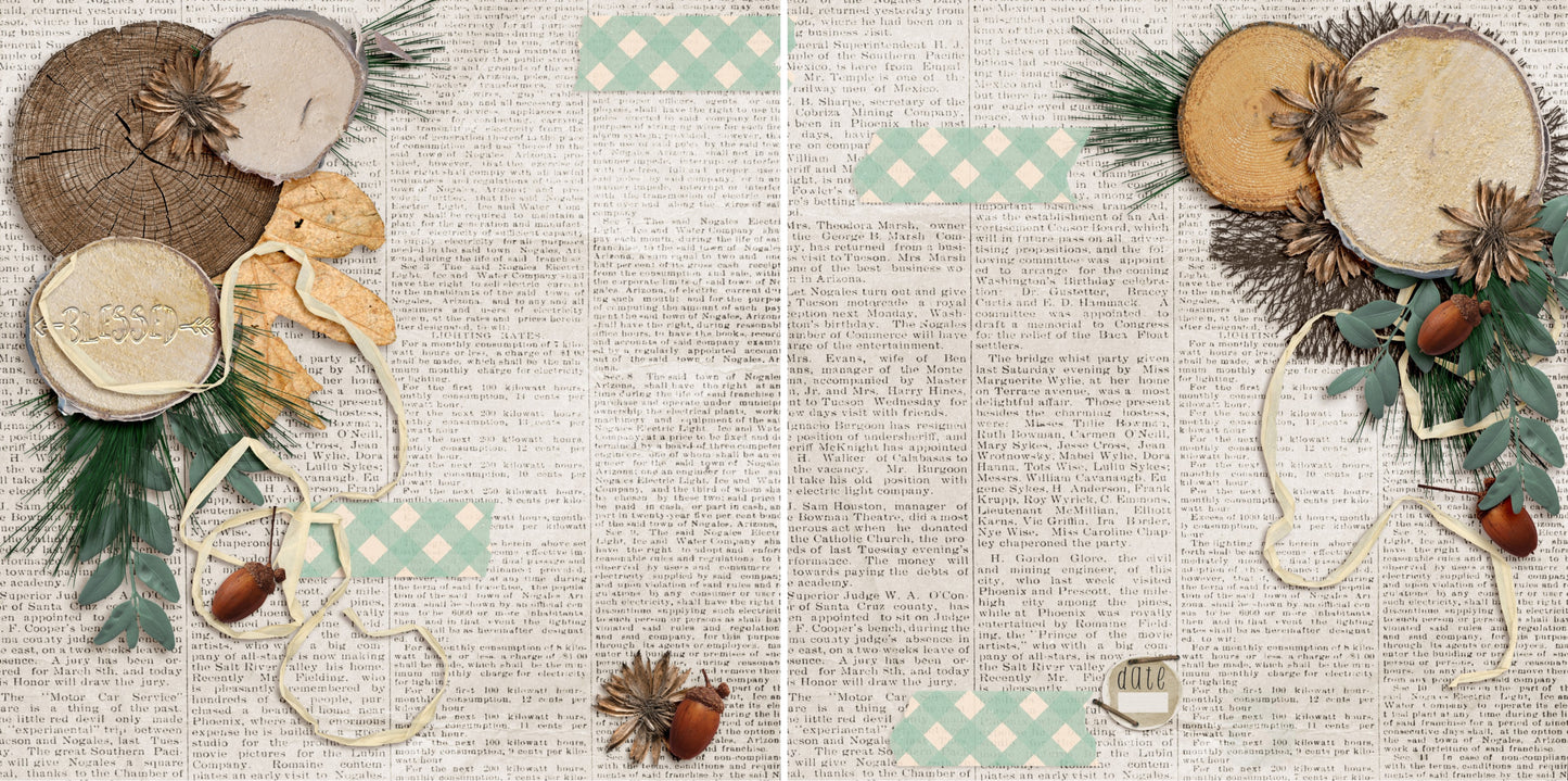 November Blessing NPM - 4447 - EZscrapbooks Scrapbook Layouts Fall - Autumn, Thanksgiving