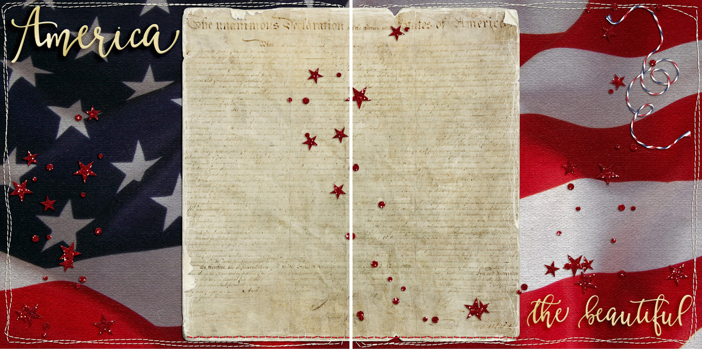 America the Beautiful NPM - 4149 - EZscrapbooks Scrapbook Layouts July 4th - Patriotic