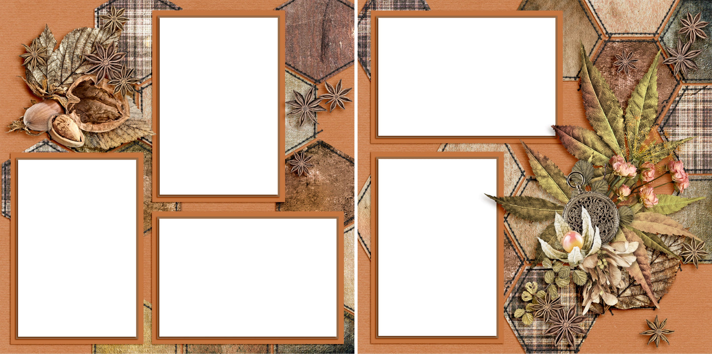Days of Fall - Digital Scrapbook Pages - INSTANT DOWNLOAD - EZscrapbooks Scrapbook Layouts Fall - Autumn
