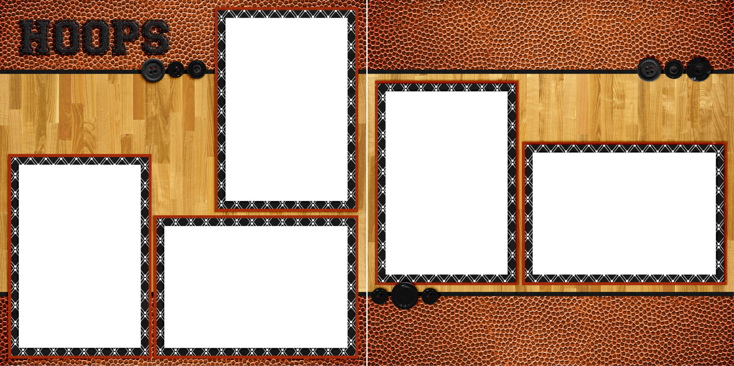 Hoops Basketball - Digital Scrapbook Pages - INSTANT DOWNLOAD - EZscrapbooks Scrapbook Layouts basketball, Sports