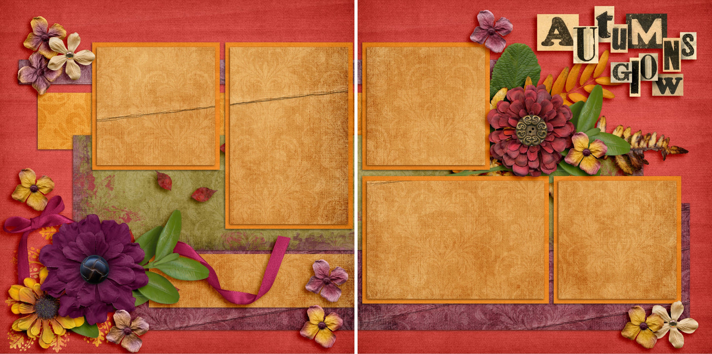 Autumn's Glow - 3510 - EZscrapbooks Scrapbook Layouts Fall - Autumn, Thanksgiving