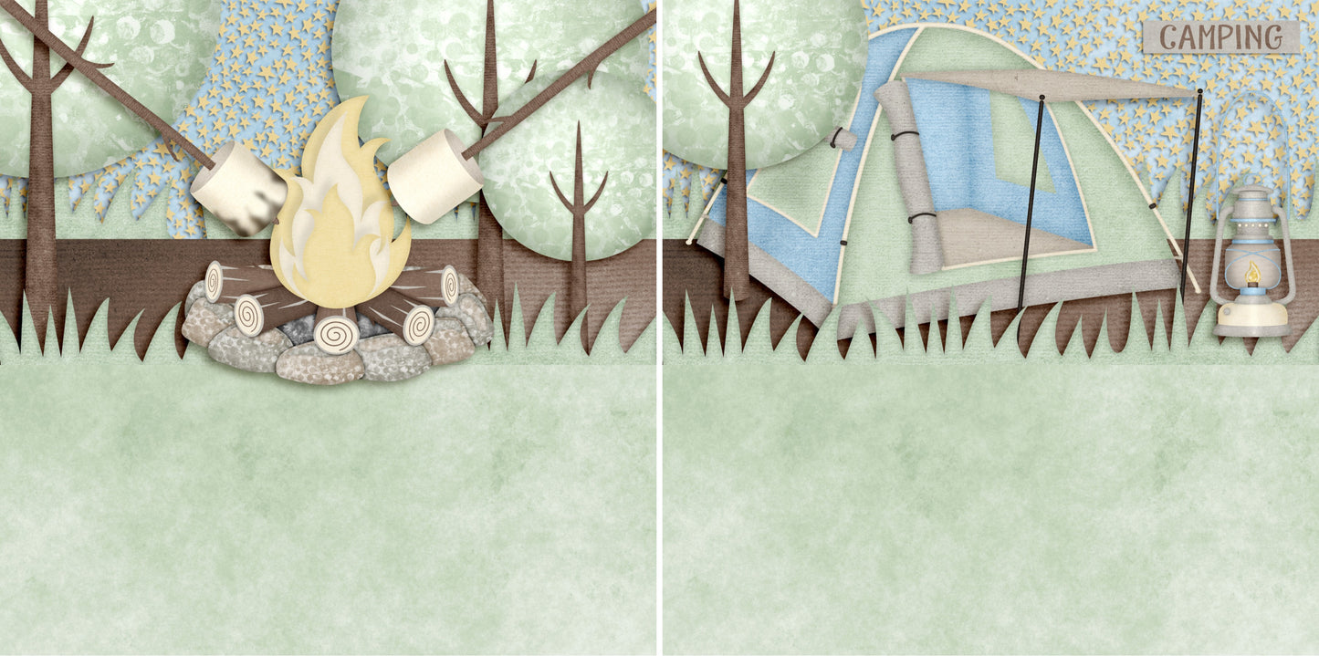 Camping NPM - 4333 - EZscrapbooks Scrapbook Layouts Camping - Hiking