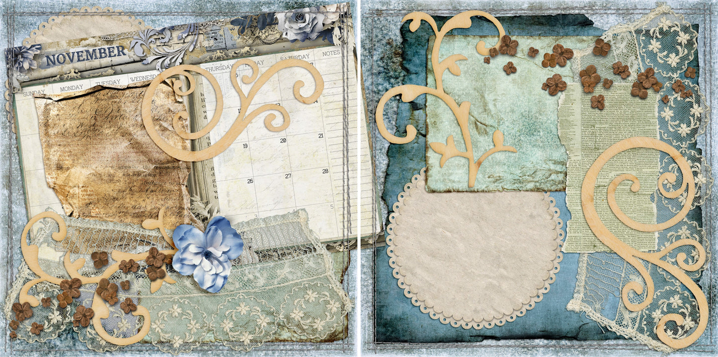 November NPM - 4843 - EZscrapbooks Scrapbook Layouts Months of the Year