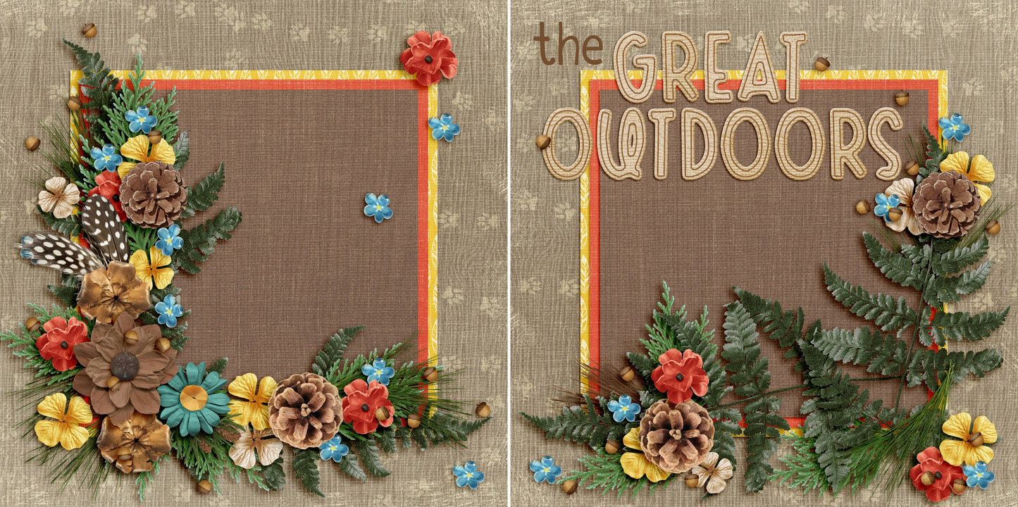 The Great Outdoors NPM - 4961 - EZscrapbooks Scrapbook Layouts Camping - Hiking