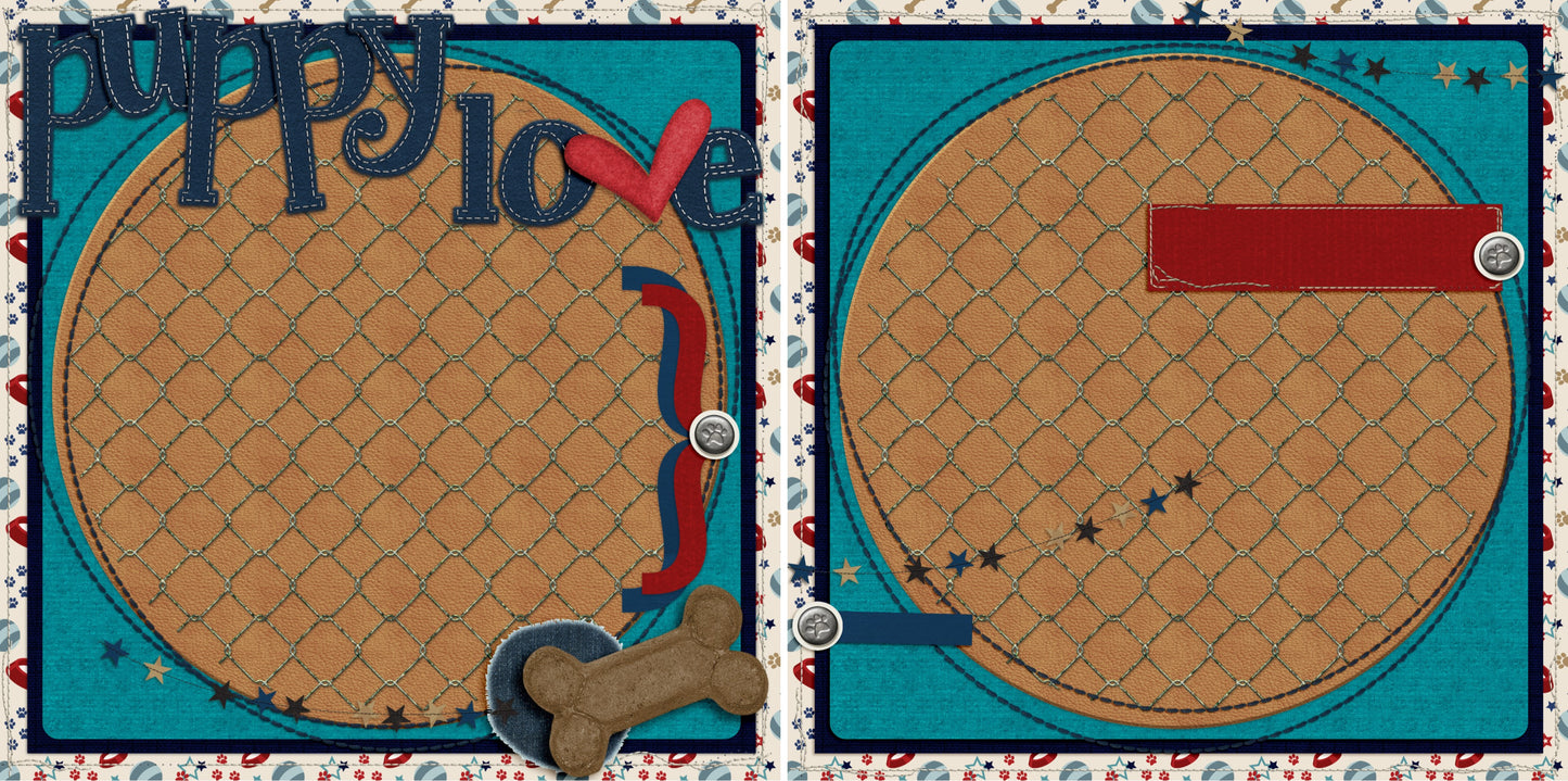 Puppy Love Blue NPM - 4313 - EZscrapbooks Scrapbook Layouts dogs, Pets