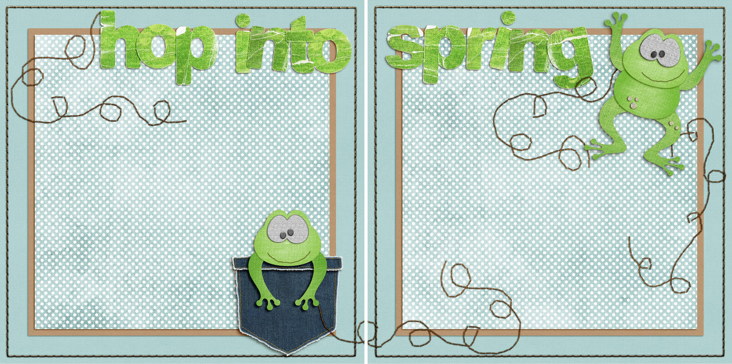Hop Into Spring NPM - 4701 - EZscrapbooks Scrapbook Layouts Spring - Easter