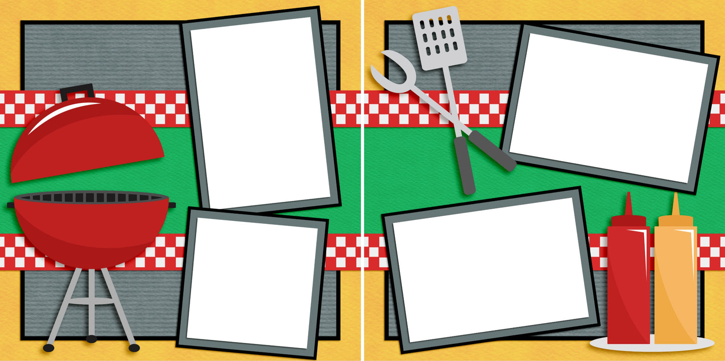 Summer BBQ - Digital Scrapbook Pages - INSTANT DOWNLOAD - EZscrapbooks Scrapbook Layouts Foods, Summer
