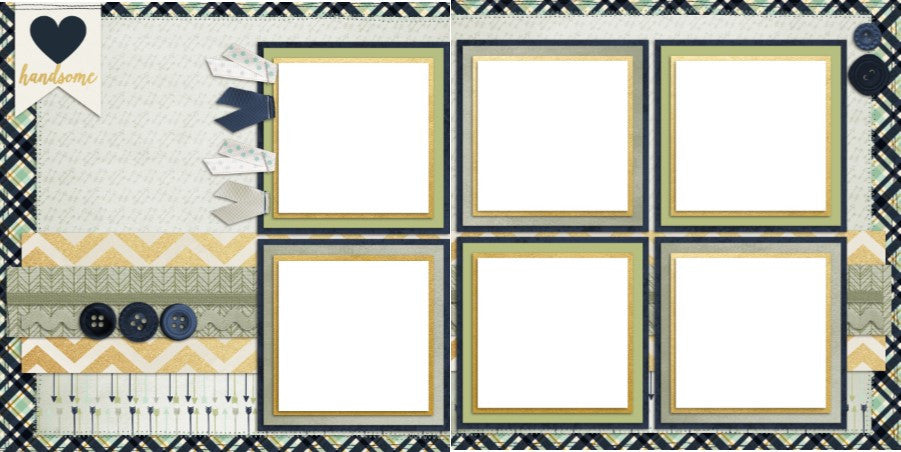 Baby Boy Handsome - Digital Scrapbook Pages - INSTANT DOWNLOAD - EZscrapbooks Scrapbook Layouts Baby - Toddler, Boys