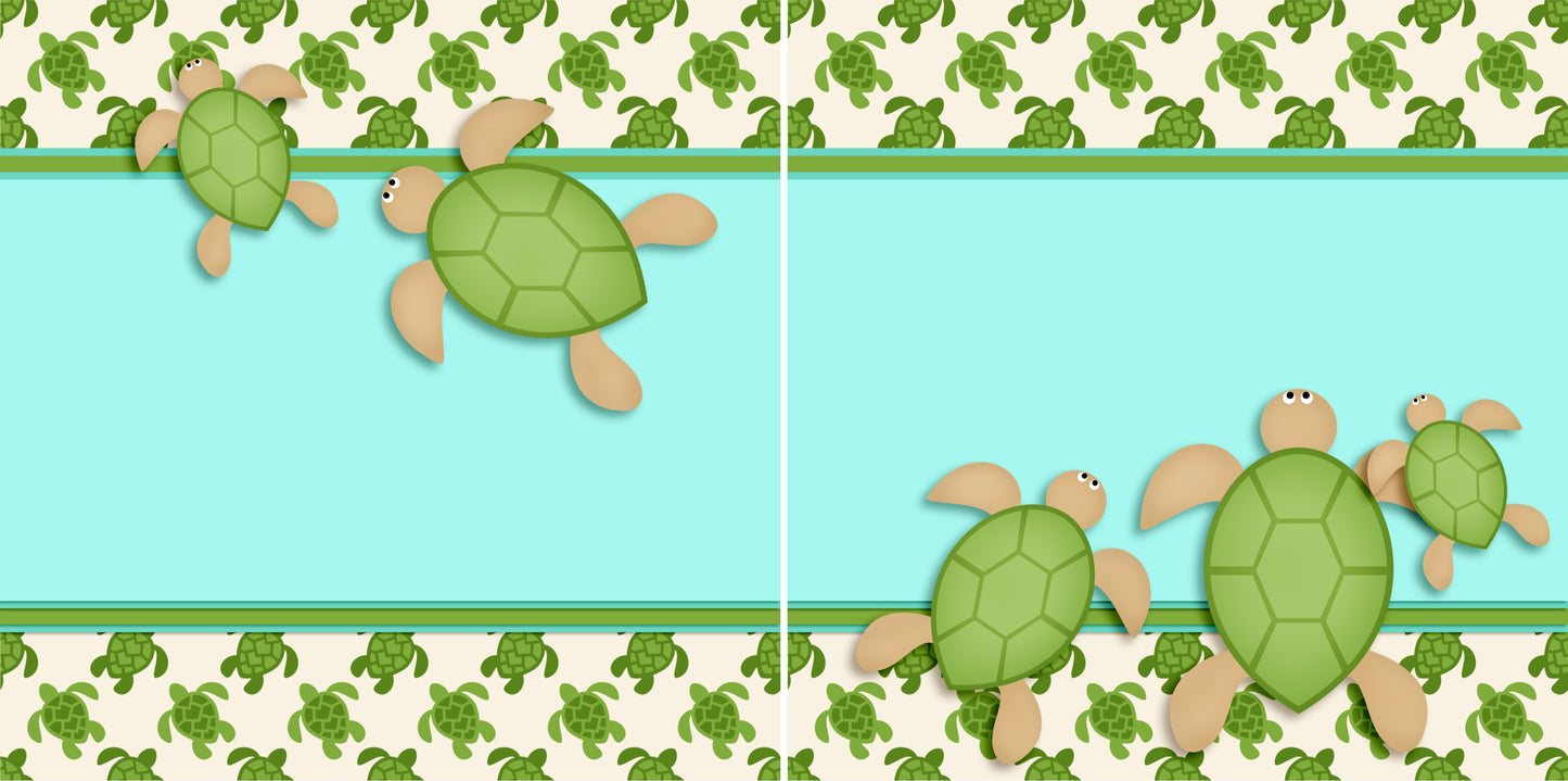 Sea Turtles NPM - 2752 - EZscrapbooks Scrapbook Layouts Beach - Tropical