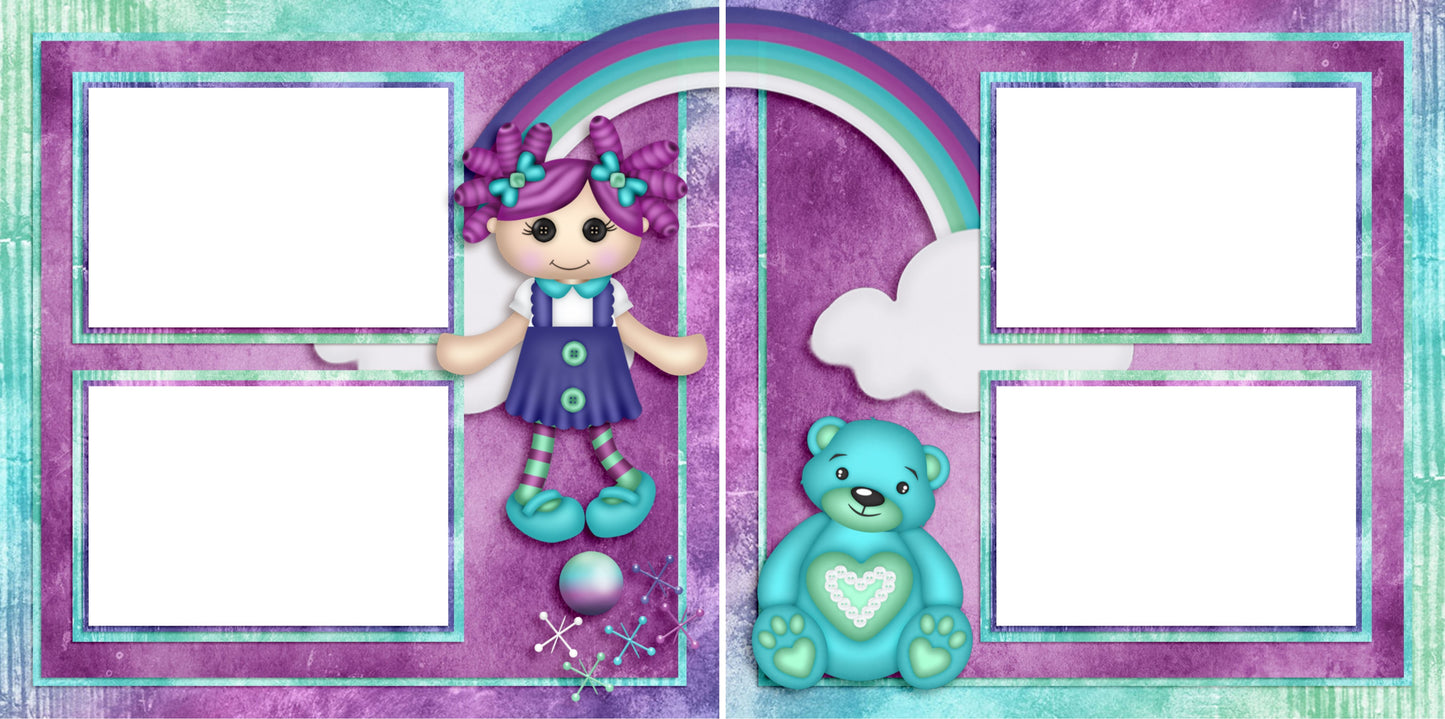 Toyland - Digital Scrapbook Pages - INSTANT DOWNLOAD - 2019 - EZscrapbooks Scrapbook Layouts Baby - Toddler, Girls