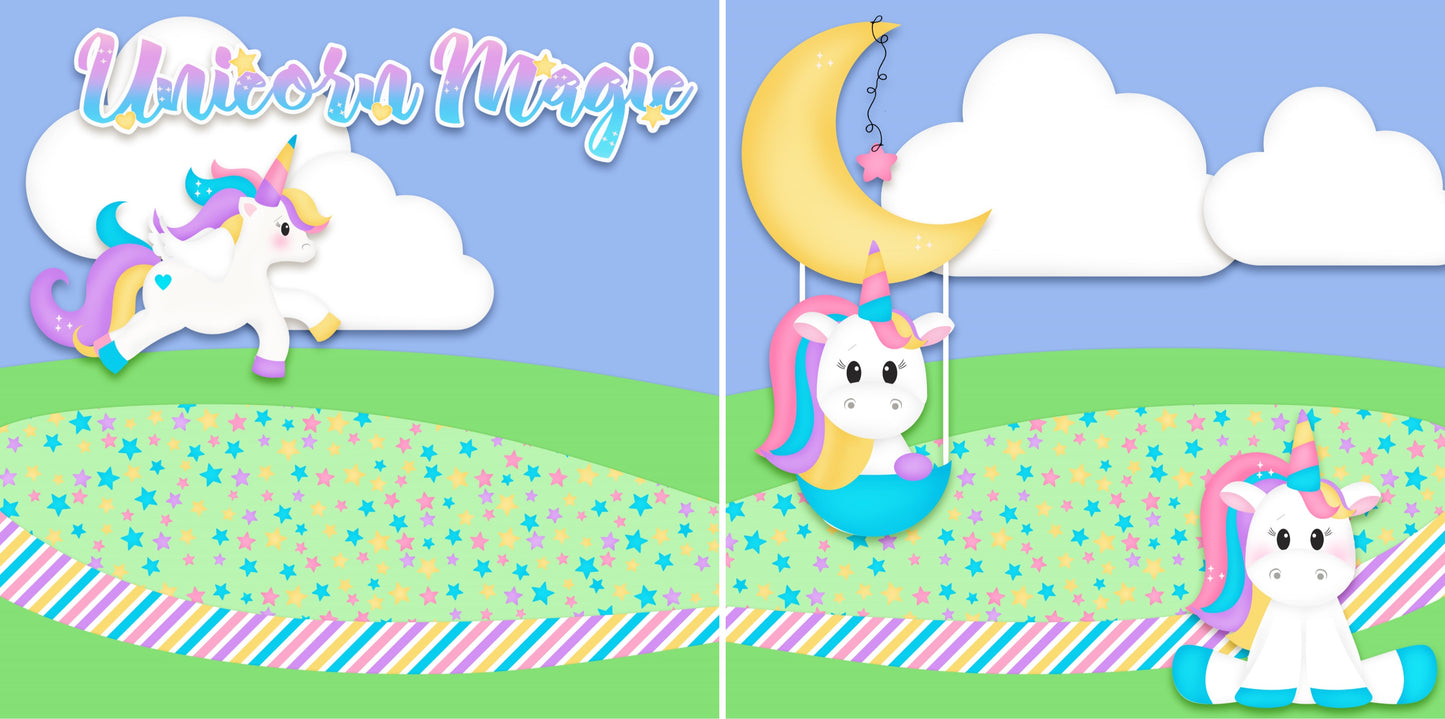 Unicorn Magic NPM - 3861 - EZscrapbooks Scrapbook Layouts Kids, Unicorn