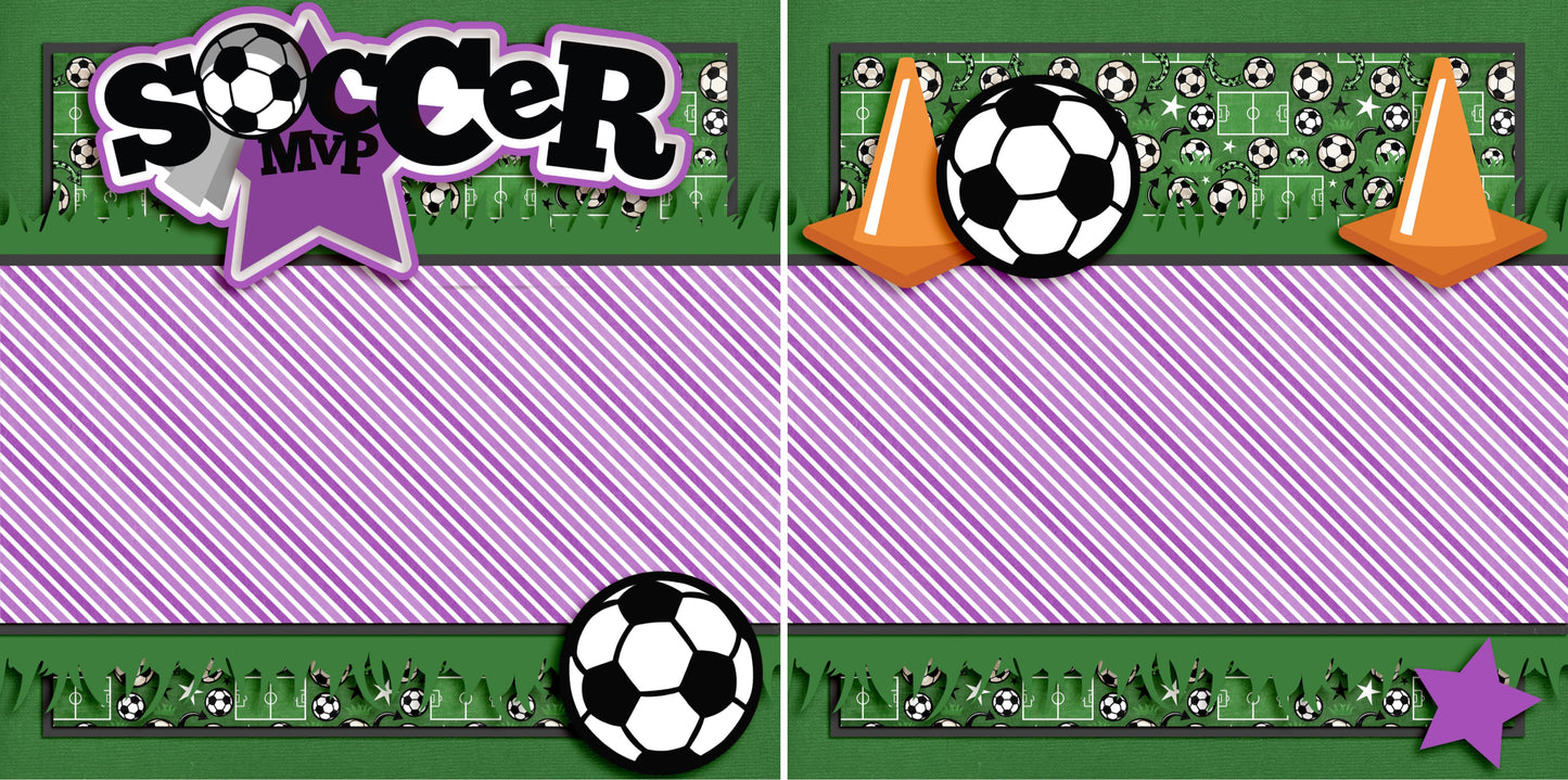 Soccer MVP Purple NPM - 3315 - EZscrapbooks Scrapbook Layouts soccer, Sports