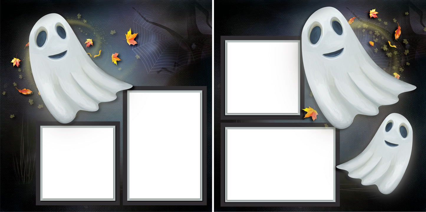 Ghosts - Digital Scrapbook Pages - INSTANT DOWNLOAD - EZscrapbooks Scrapbook Layouts Halloween