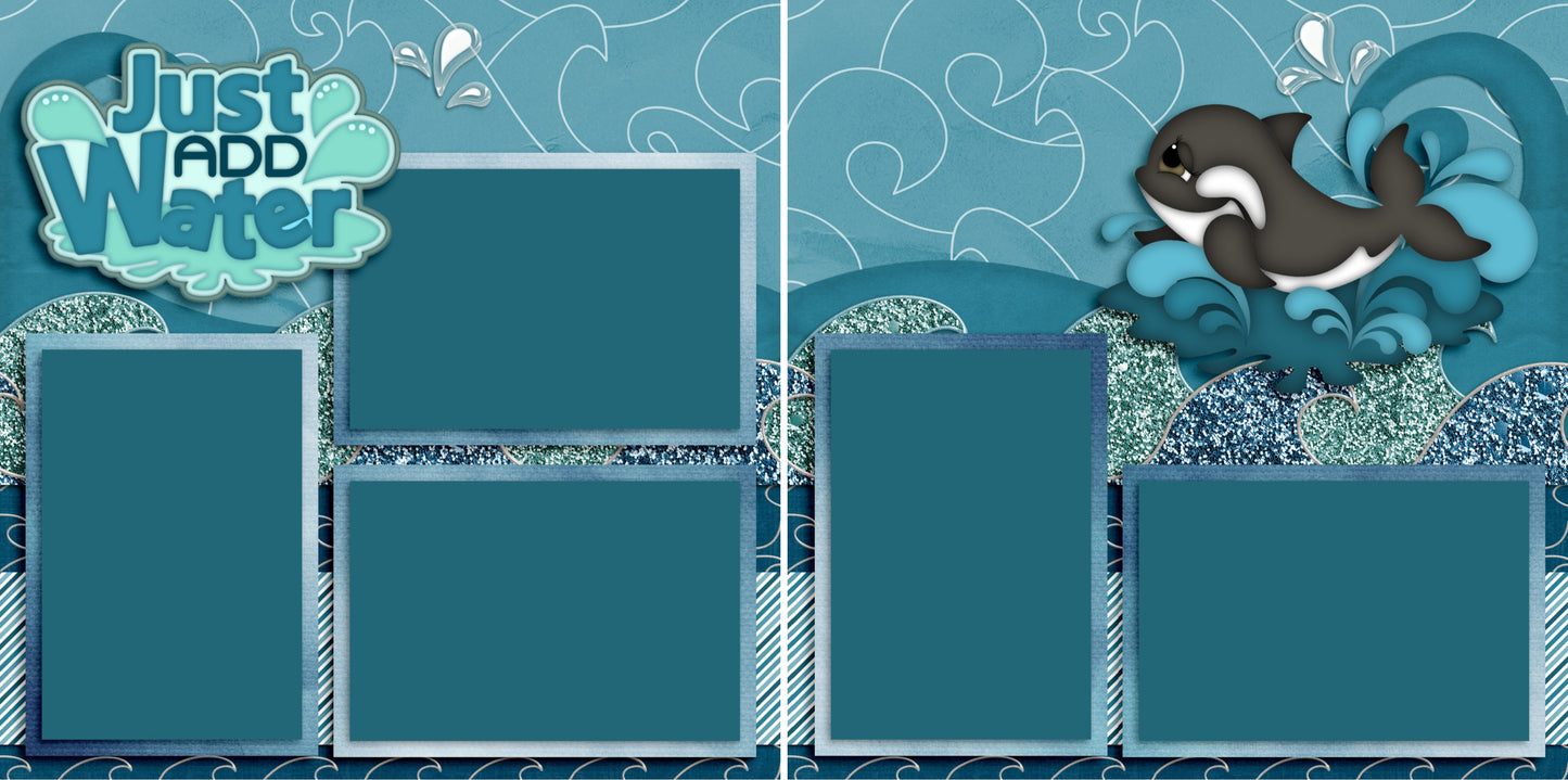Just Add Water - 2996 - EZscrapbooks Scrapbook Layouts Beach - Tropical, Swimming - Pool