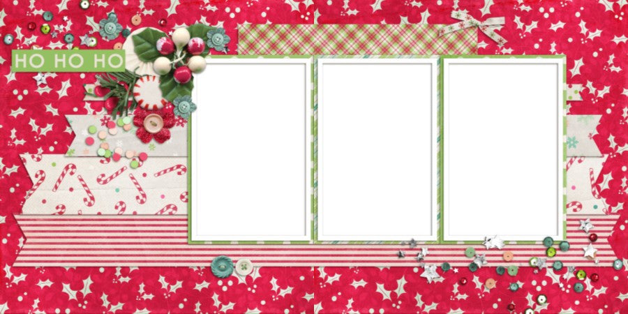 Ho Ho Ho - Digital Scrapbook Pages - INSTANT DOWNLOAD - EZscrapbooks Scrapbook Layouts