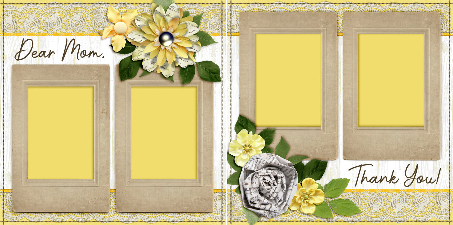 Dear Mom - 5534 - EZscrapbooks Scrapbook Layouts Family, mom