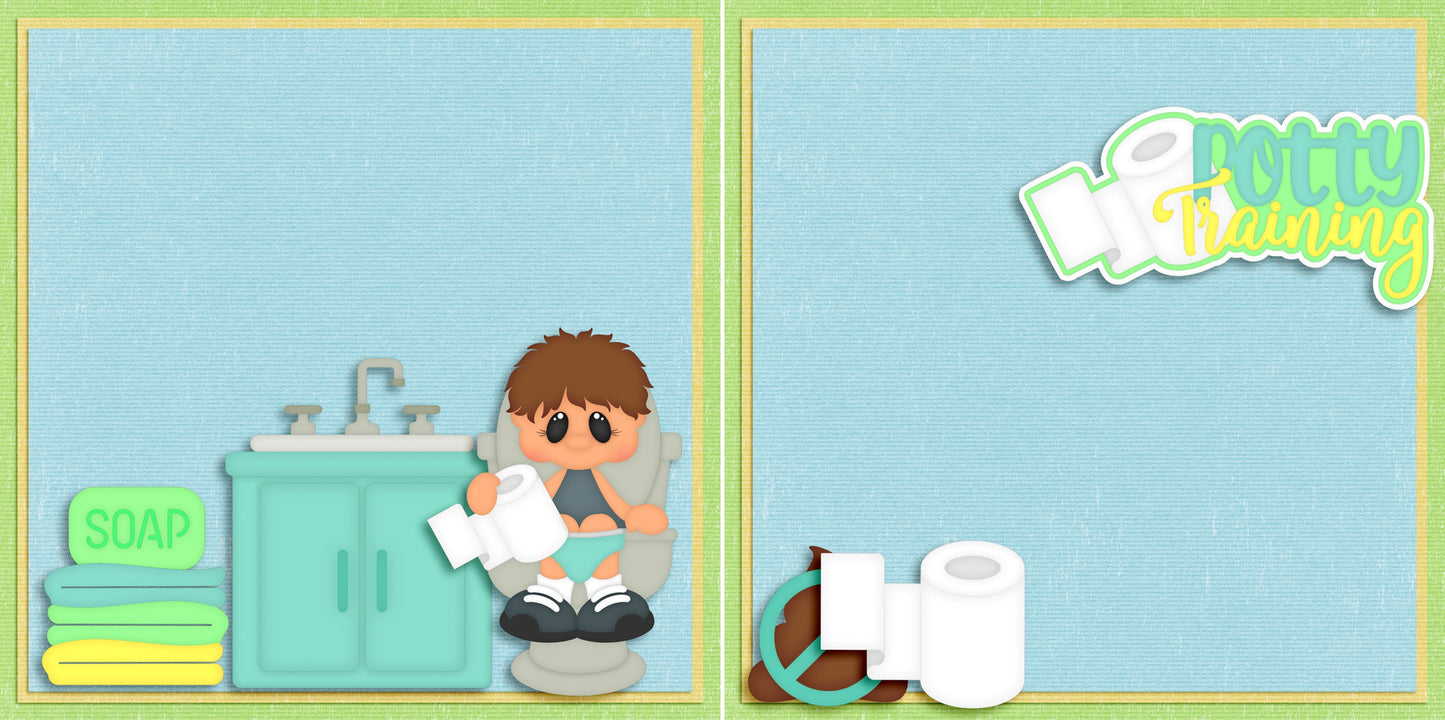 Potty Training Boy NPM - 4949 - EZscrapbooks Scrapbook Layouts Baby, Baby/Toddler