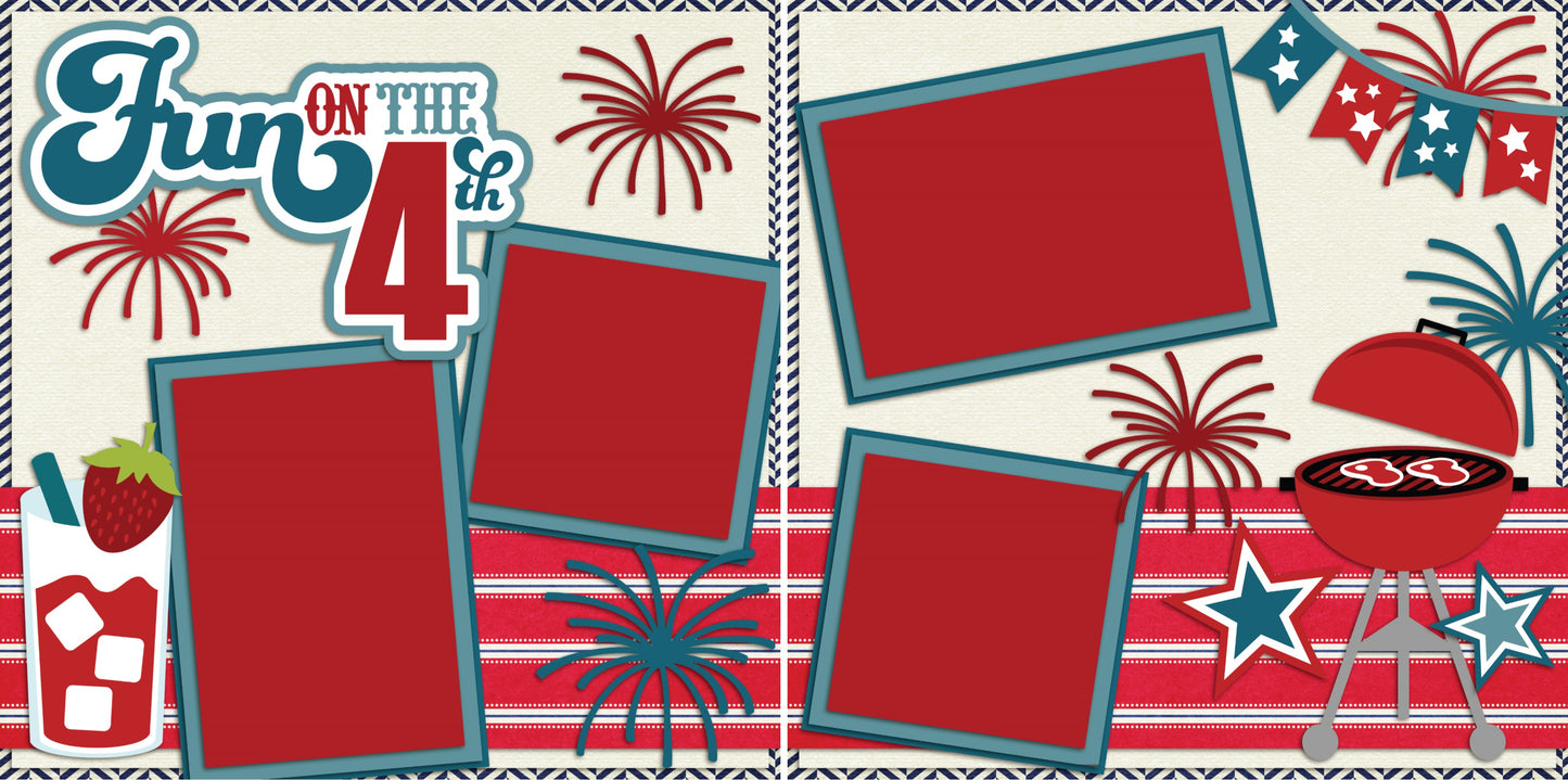 Fun on the 4th - 2138 - EZscrapbooks Scrapbook Layouts July 4th - Patriotic
