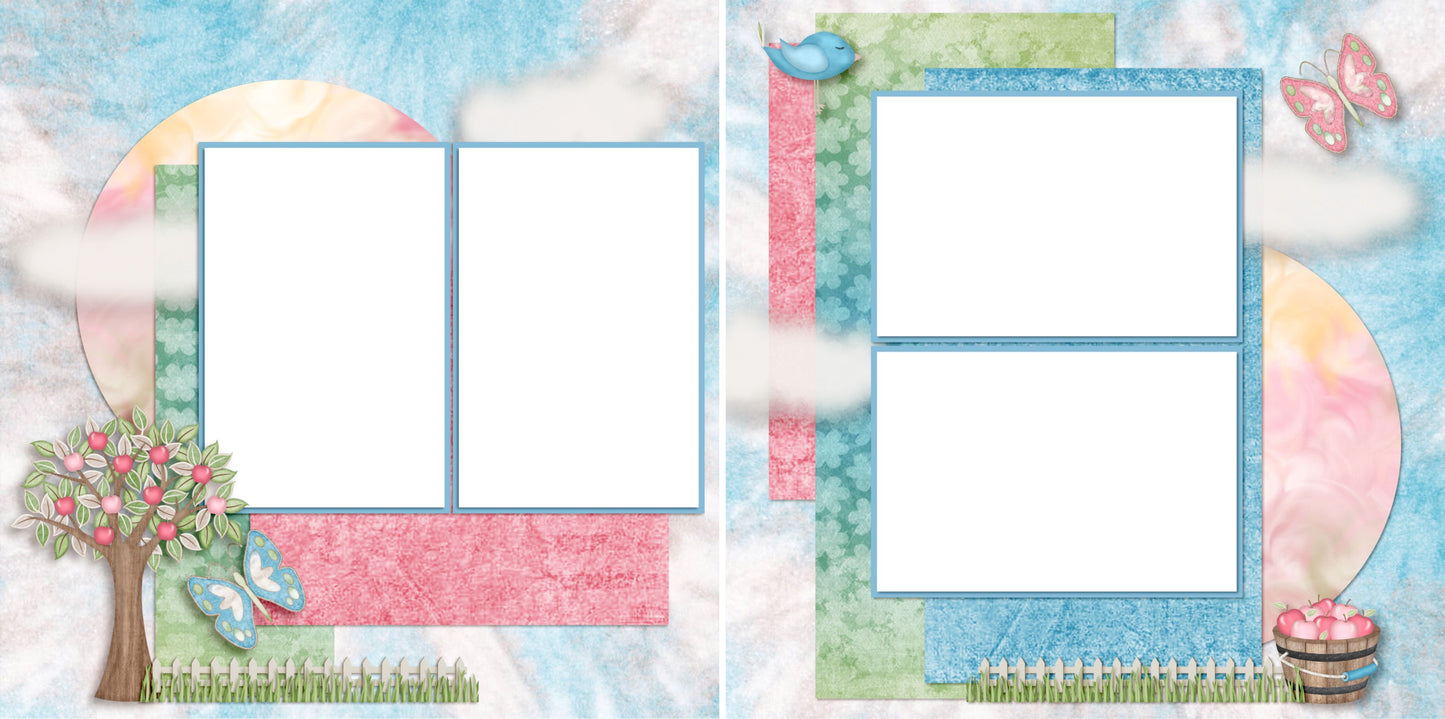 Sunshiny Day - Digital Scrapbook Pages - INSTANT DOWNLOAD - 2019 - EZscrapbooks Scrapbook Layouts Spring - Easter, Summer