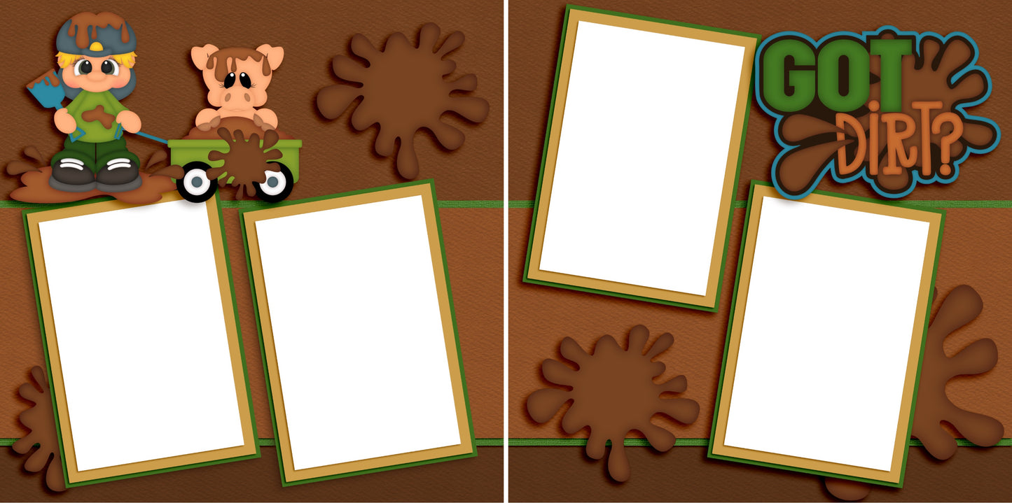 Got Dirt? - Digital Scrapbook Pages - INSTANT DOWNLOAD - EZscrapbooks Scrapbook Layouts Kids