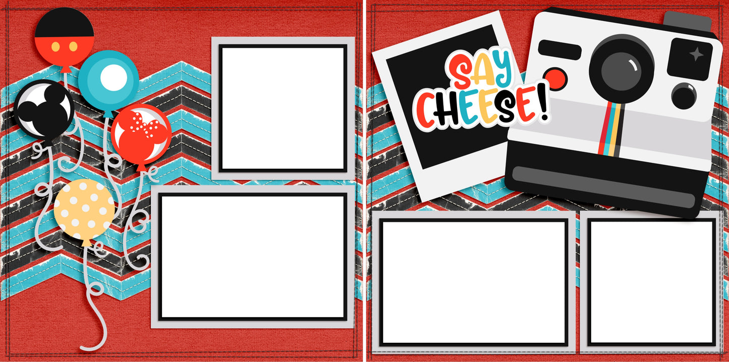 Say Cheeze - Digital Scrapbook Pages - INSTANT DOWNLOAD - 2019 - EZscrapbooks Scrapbook Layouts Disney