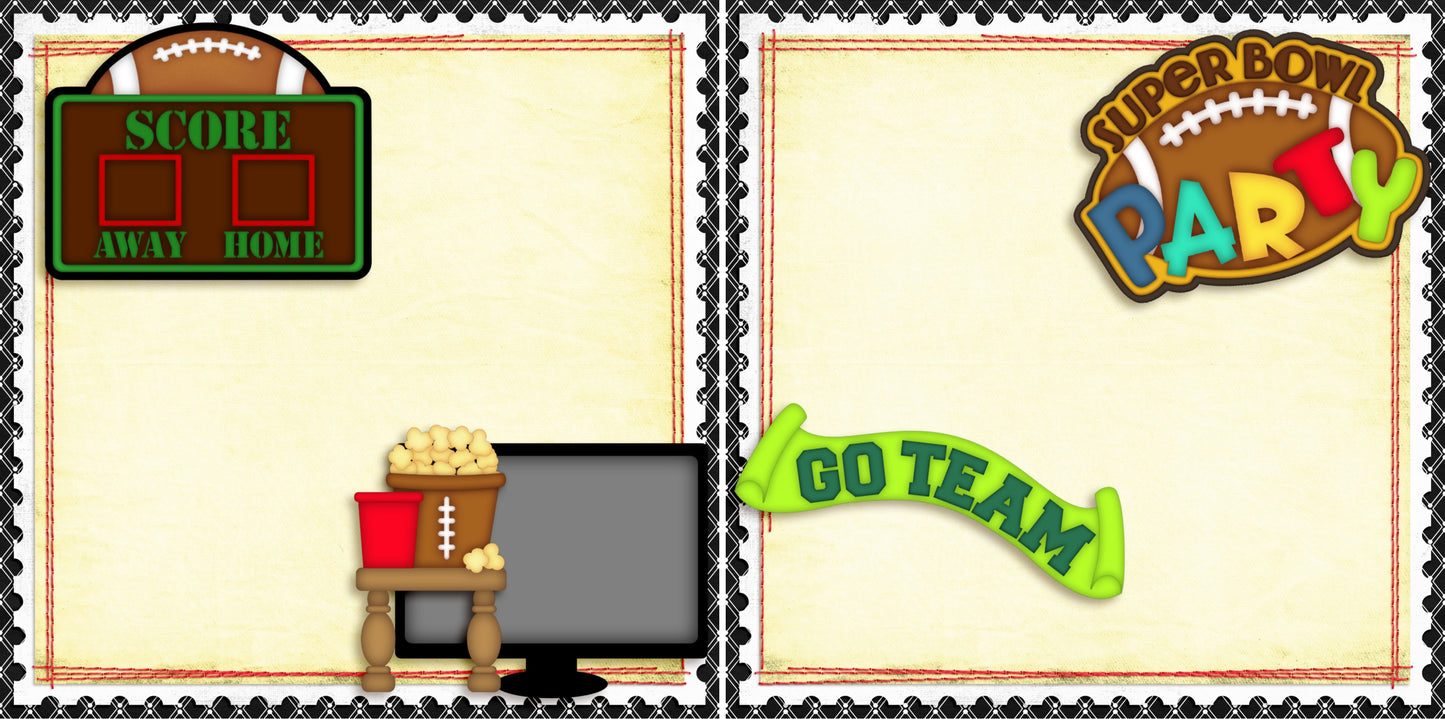 Superbowl Party NPM - 3743 - EZscrapbooks Scrapbook Layouts football, Sports