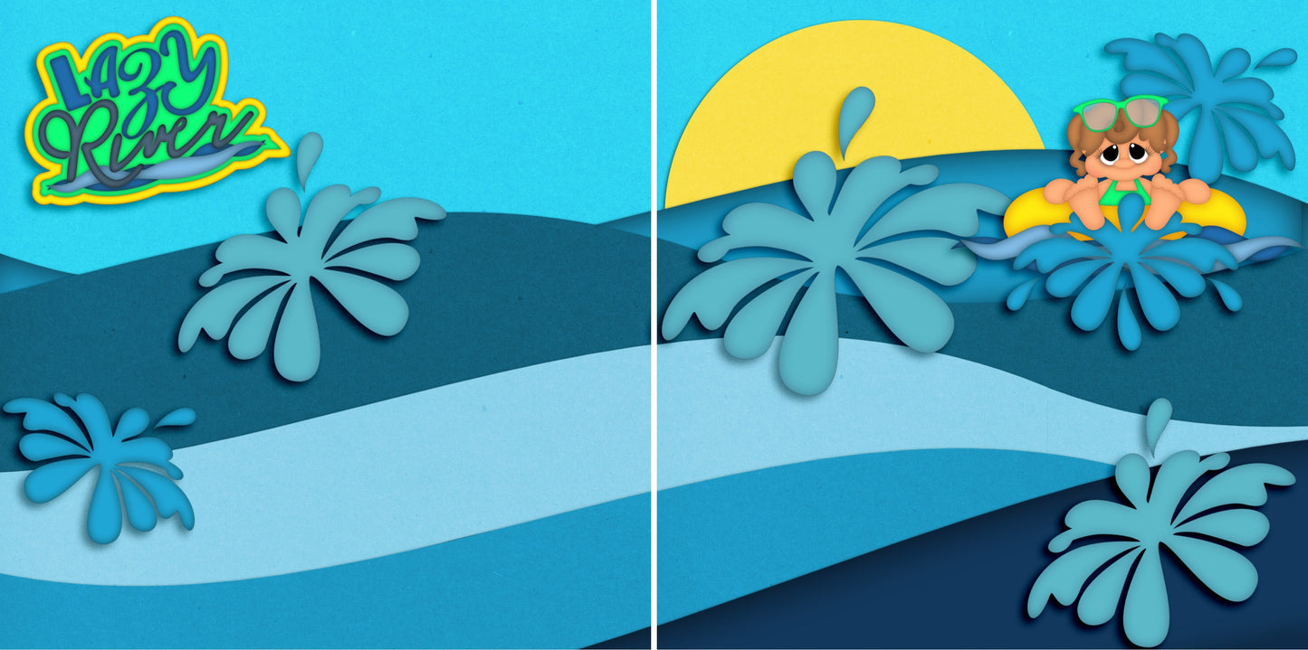 Lazy River Girl NPM- 3101 - EZscrapbooks Scrapbook Layouts Swimming - Pool