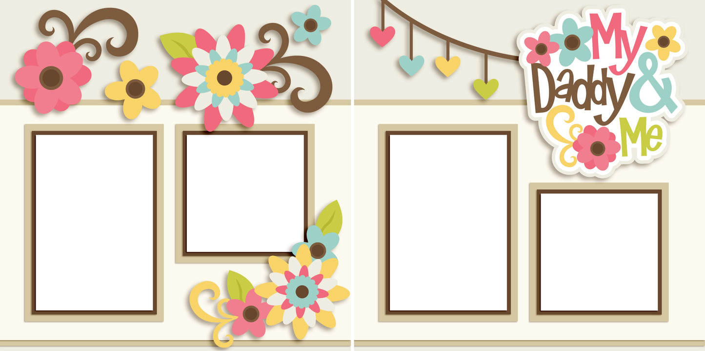 My Daddy and Me Girl - Digital Scrapbook Pages - INSTANT DOWNLOAD - EZscrapbooks Scrapbook Layouts Family, Girls