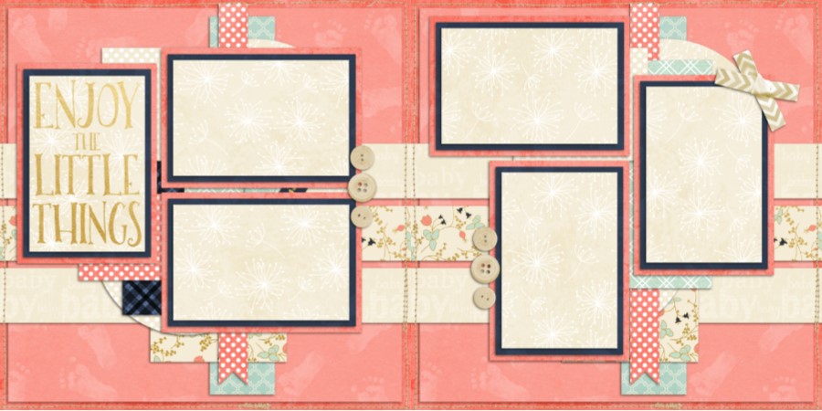 Little Things Girl - 755 - EZscrapbooks Scrapbook Layouts Baby - Toddler, Girls