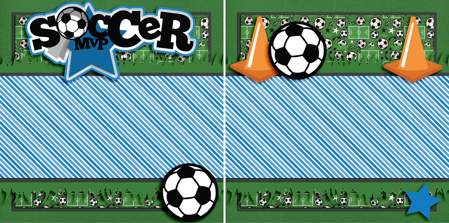 Soccer MVP Blue NPM - 3321 - EZscrapbooks Scrapbook Layouts soccer, Sports