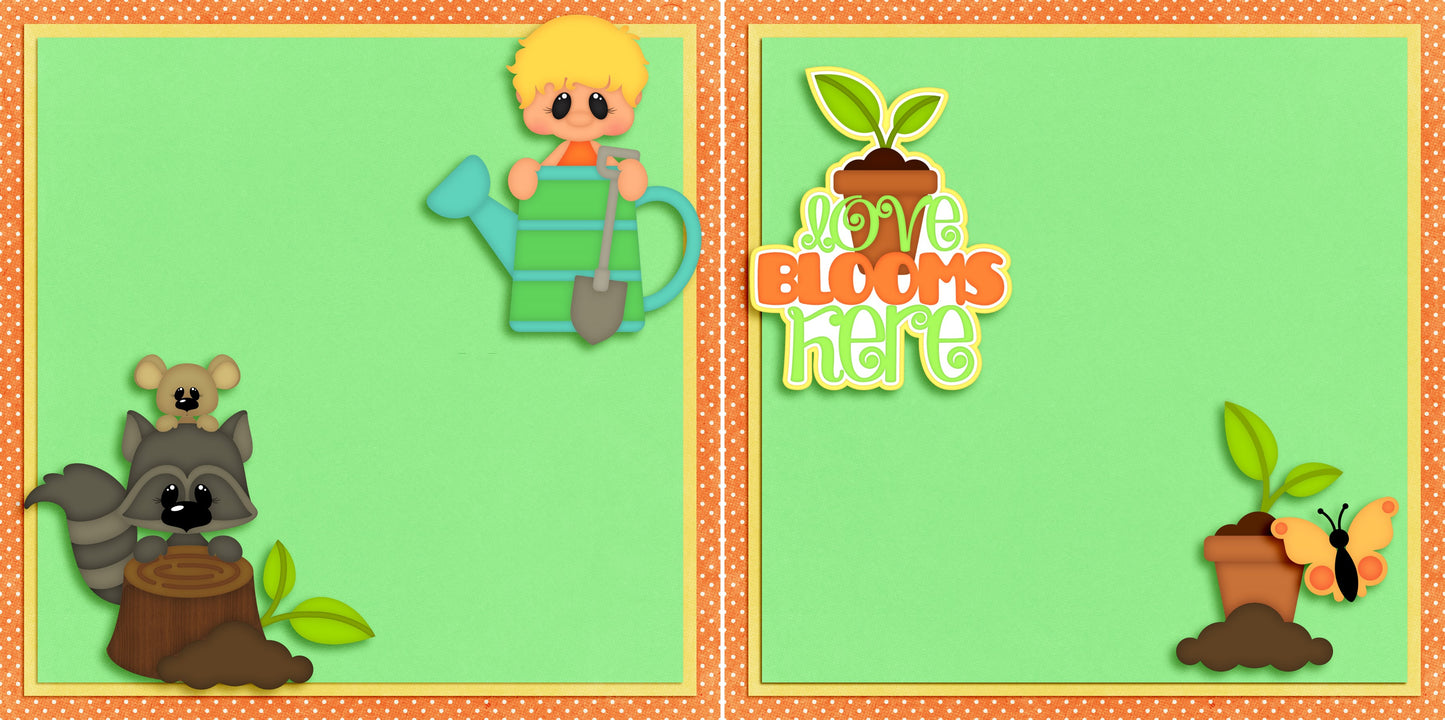 Love Blooms Here Boy NPM - 5385 - EZscrapbooks Scrapbook Layouts Farm - Garden, Spring