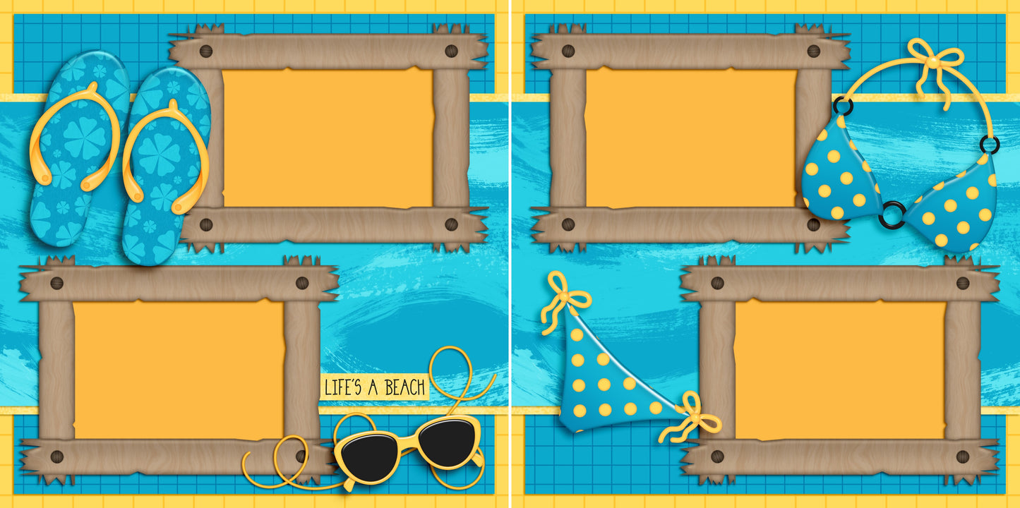 Life's a Beach - 5580 - EZscrapbooks Scrapbook Layouts Beach - Tropical