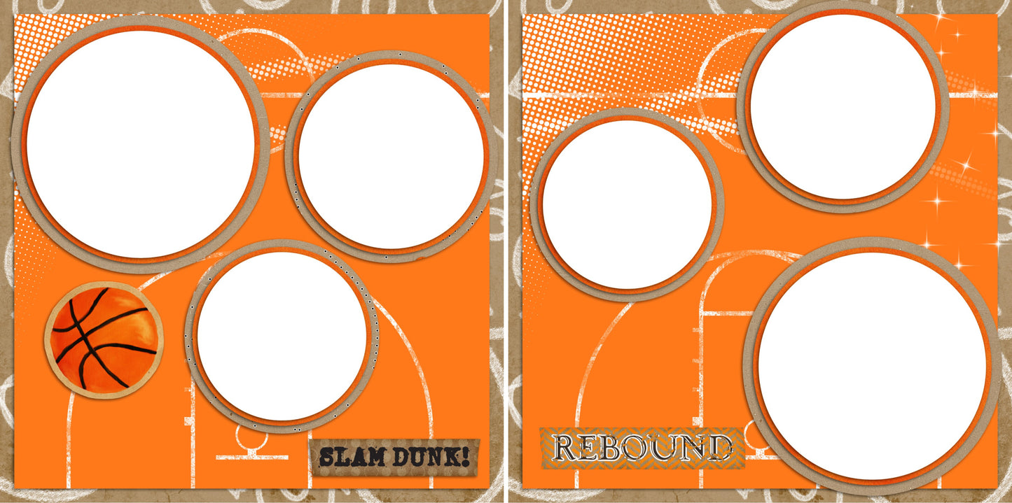 Rebound - Digital Scrapbook Pages - INSTANT DOWNLOAD - EZscrapbooks Scrapbook Layouts Sports