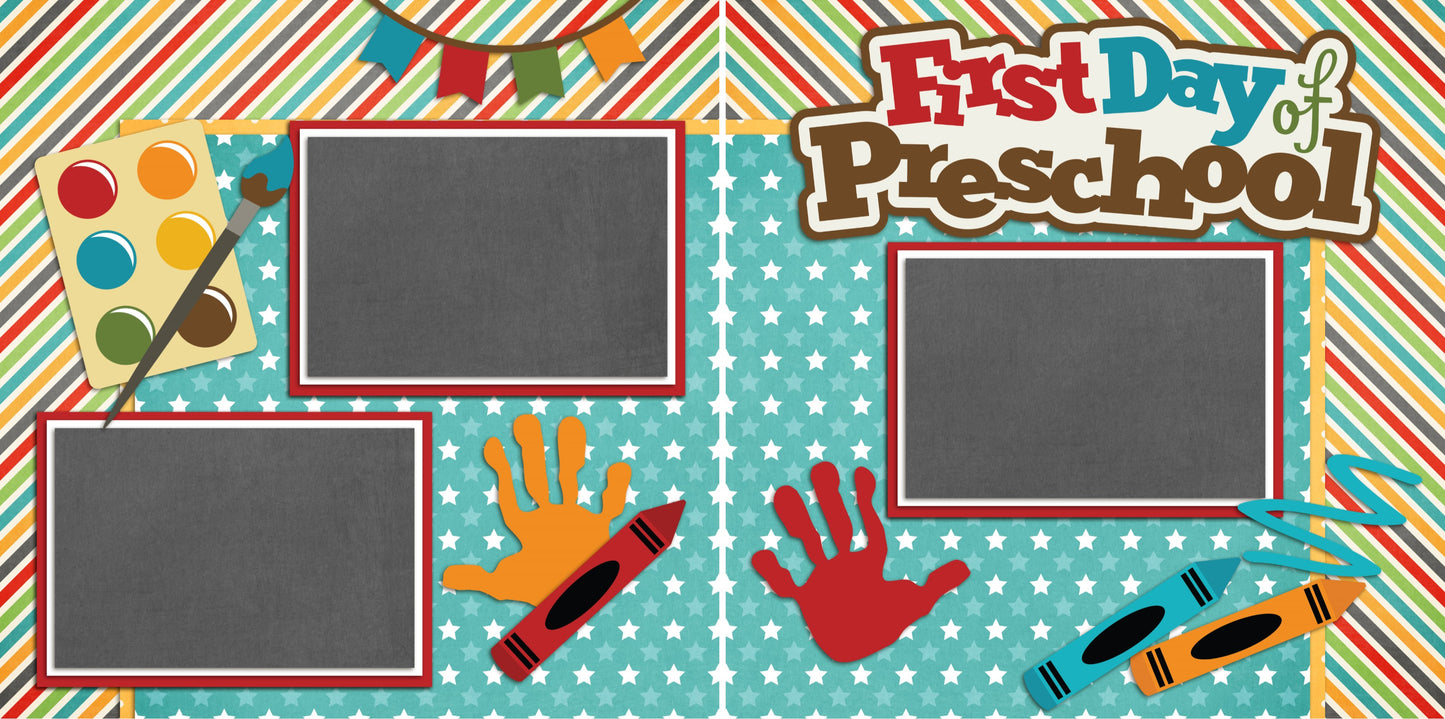 First Day of Pre-School - 2214 - EZscrapbooks Scrapbook Layouts School