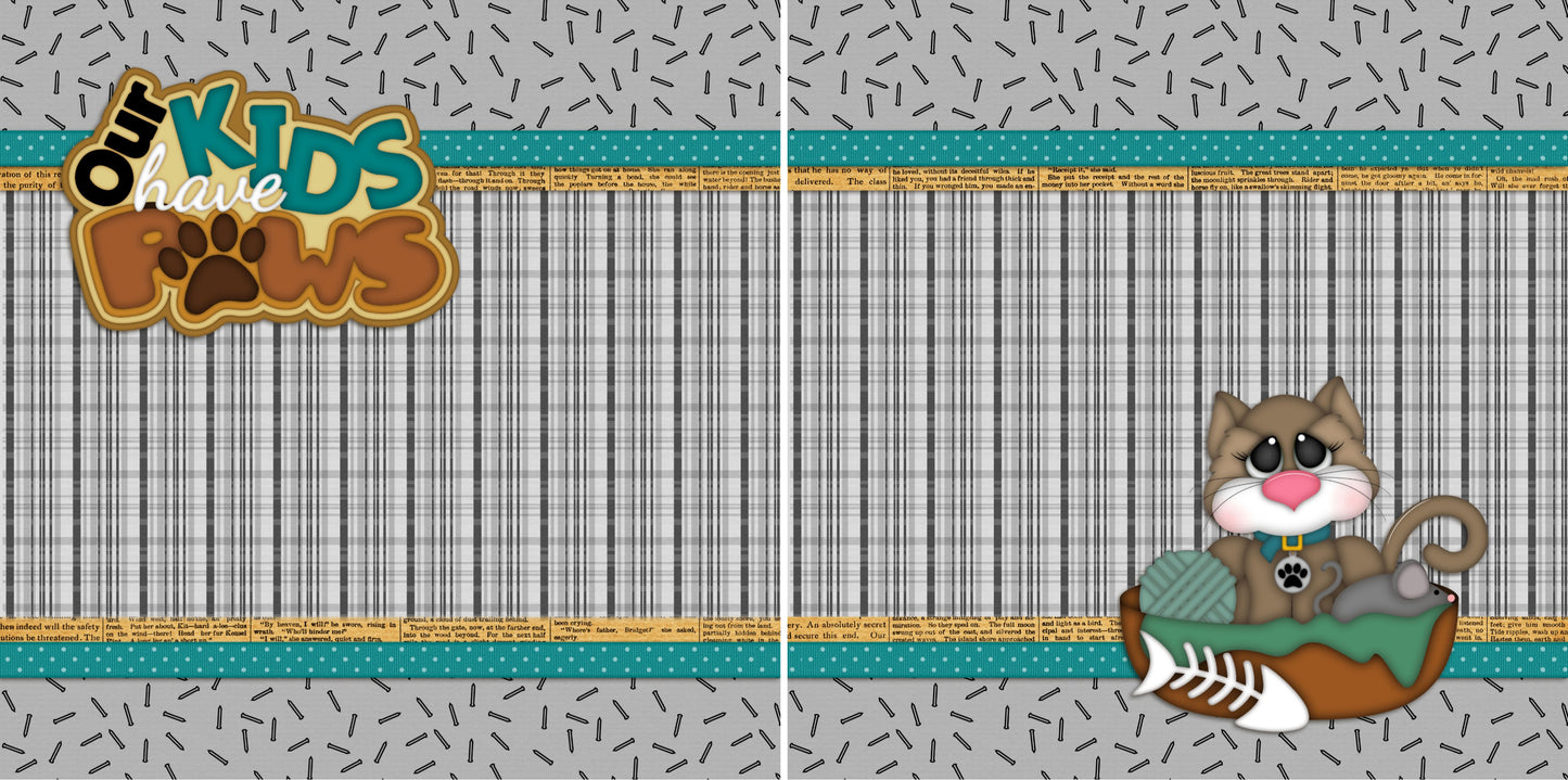 Our Kids Have Paws Cat NPM - 2659 - EZscrapbooks Scrapbook Layouts Cats, Pets