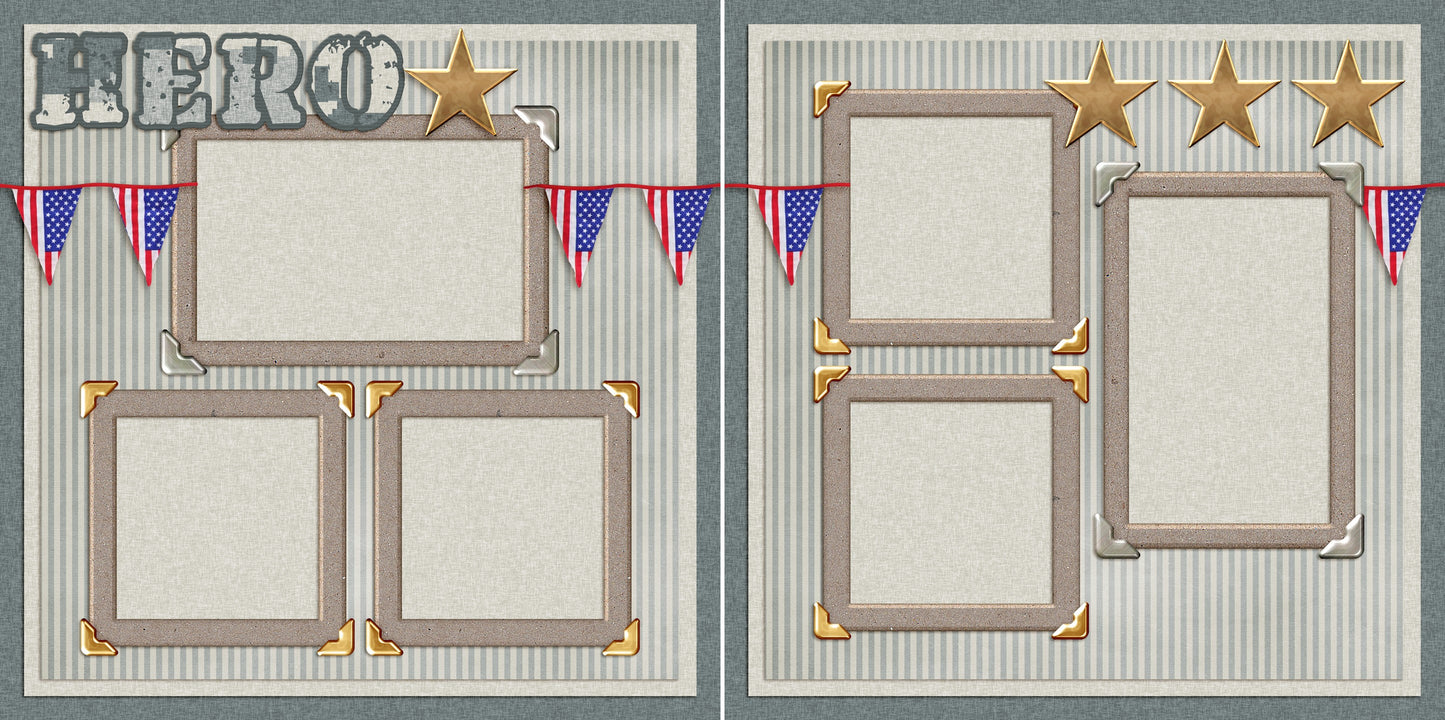Hero - 4970 - EZscrapbooks Scrapbook Layouts Military