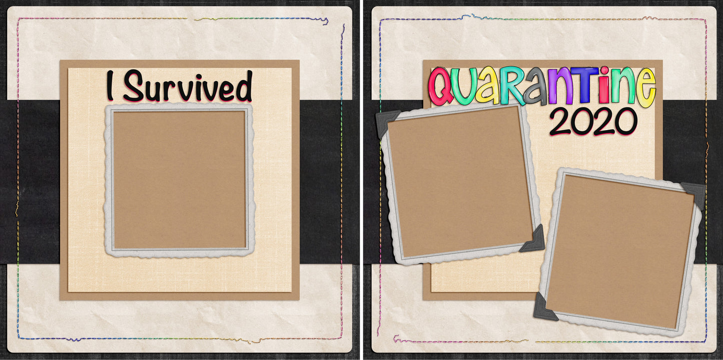 I Survived Quarantine 2020 - 4712 - EZscrapbooks Scrapbook Layouts covid, Quarantine-Corona