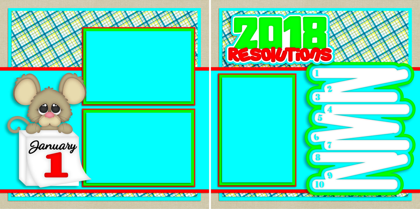 2018 Resolutions - 2719 - EZscrapbooks Scrapbook Layouts New Year's