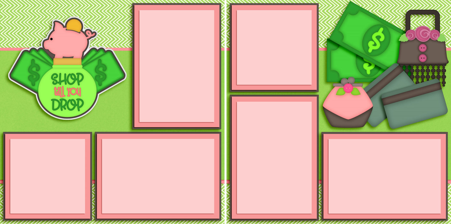 Shop Till You Drop - 3464 - EZscrapbooks Scrapbook Layouts Girls, Shopping