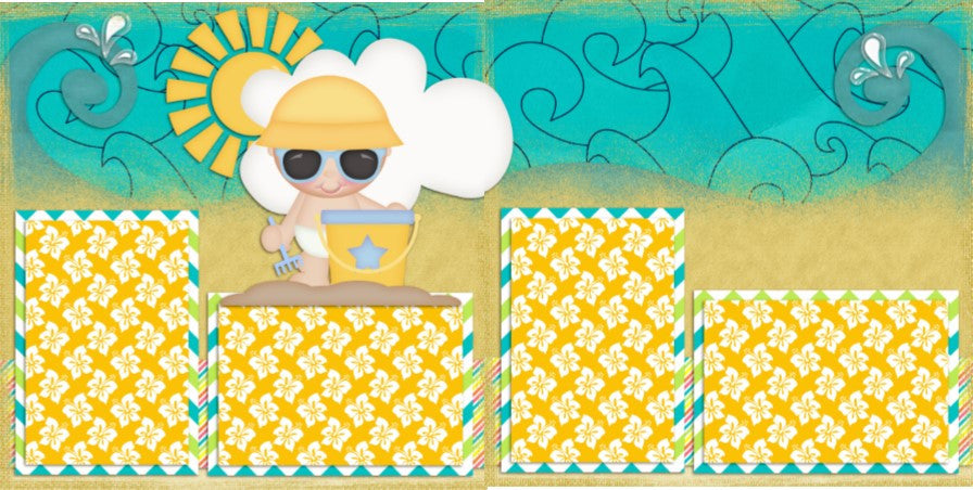 Beach Baby Boy - 777 - EZscrapbooks Scrapbook Layouts Baby - Toddler, Beach - Tropical