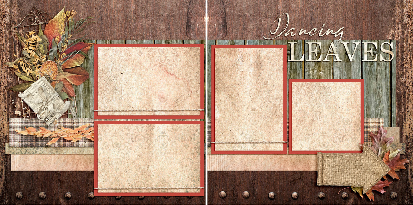 Dancing Leaves - 3598 - EZscrapbooks Scrapbook Layouts Fall - Autumn, Thanksgiving