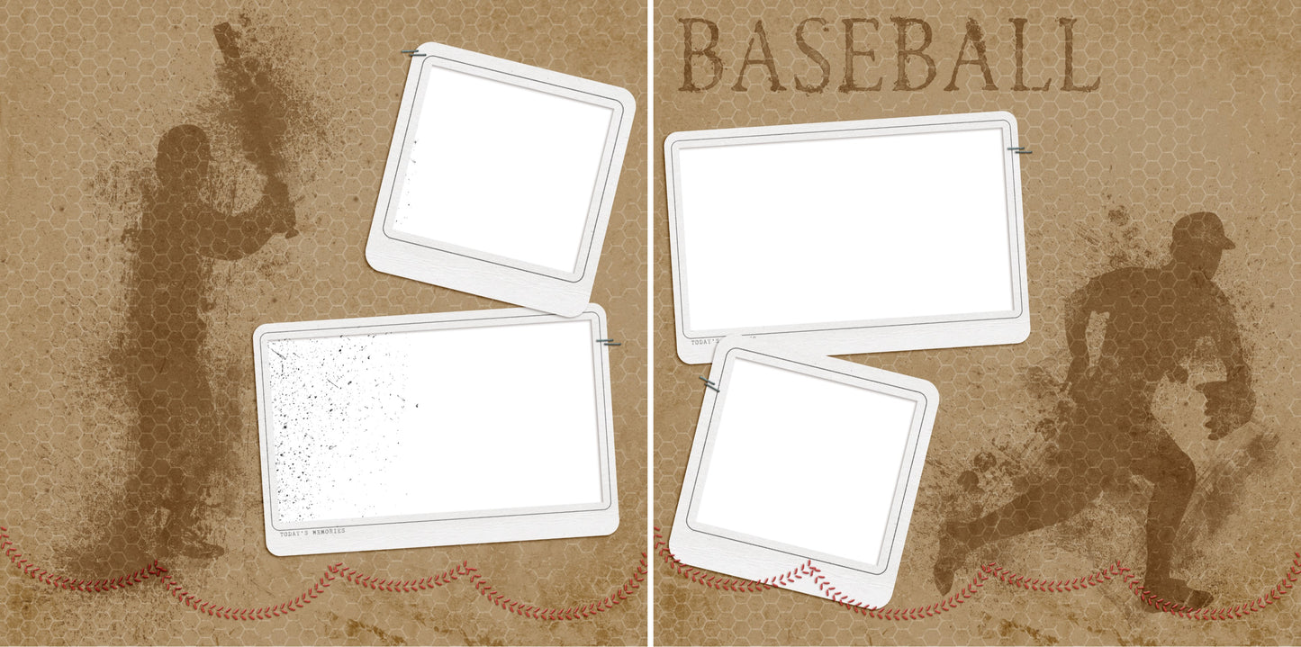 Baseball - Digital Scrapbook Pages - INSTANT DOWNLOAD - 2019 - EZscrapbooks Scrapbook Layouts baseball, Sports