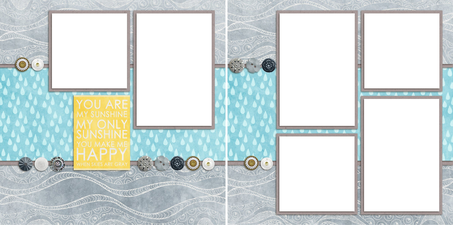 You are my Sunshine - Digital Scrapbook Pages - INSTANT DOWNLOAD - EZscrapbooks Scrapbook Layouts Baby - Toddler, Girls