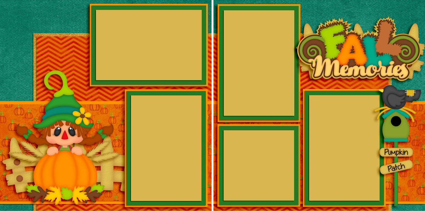 Fall Memories Girl - 3532 - EZscrapbooks Scrapbook Layouts Fall - Autumn