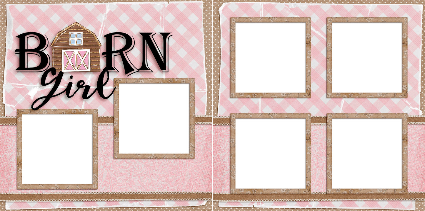 Barn Girl - Digital Scrapbook Pages - INSTANT DOWNLOAD - EZscrapbooks Scrapbook Layouts Farm - Garden