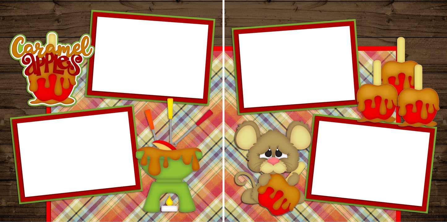 Caramel Apples - Digital Scrapbook Pages - INSTANT DOWNLOAD - EZscrapbooks Scrapbook Layouts