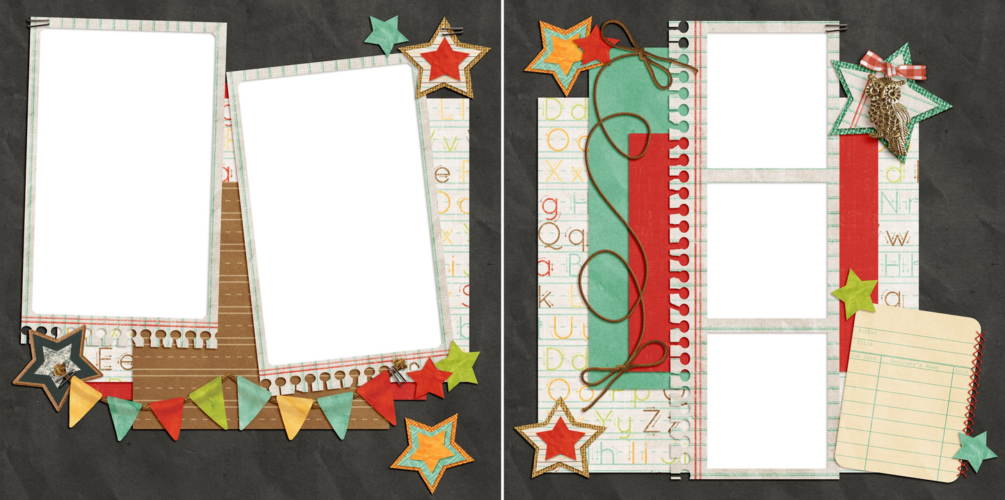 School Days - Digital Scrapbook Pages - INSTANT DOWNLOAD - EZscrapbooks Scrapbook Layouts back to school, School